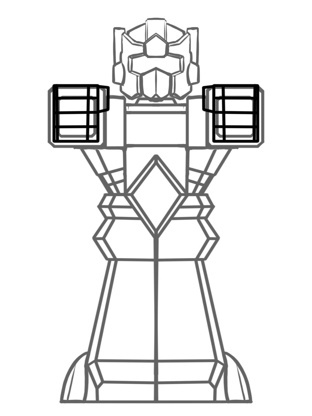 The One three-view line drawing